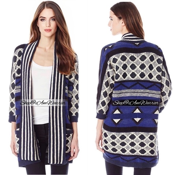 Lucky Brand geo print cotton cardigan sweater *shop@iamwarrior - Picture 2 of 11